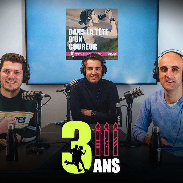 Guillaume Centracchio, Pierre-Emmanuel Huteau et Frederic Belouze, fondateurs du podcast Dans la Tête d’un Coureur. (Photo ©Julien Pasternak)