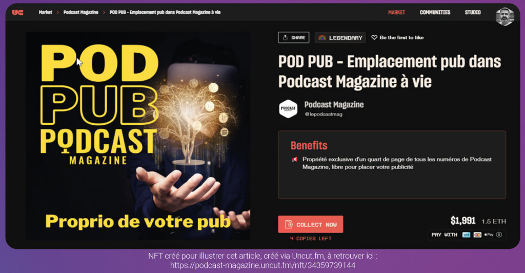 Tutoriel : créer un NFT pour son podcast avec Uncut.fm