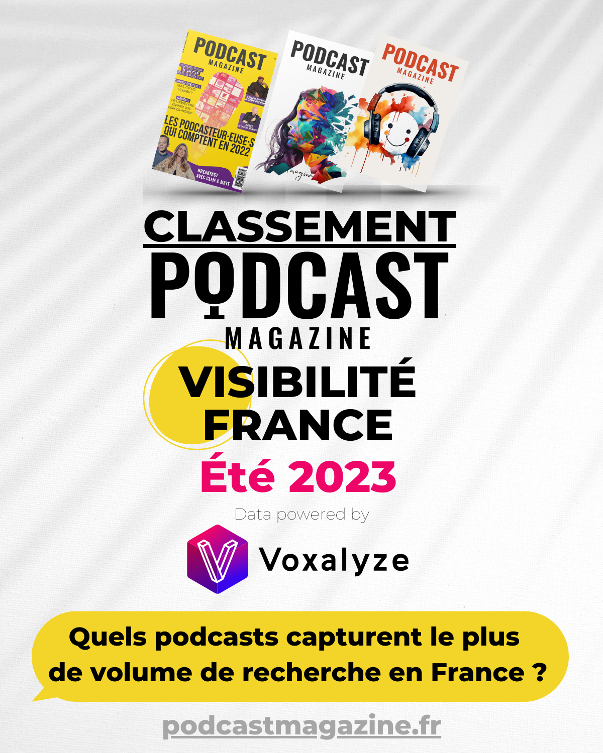 Classement Pdocast Magazine Voxalyze été 2023